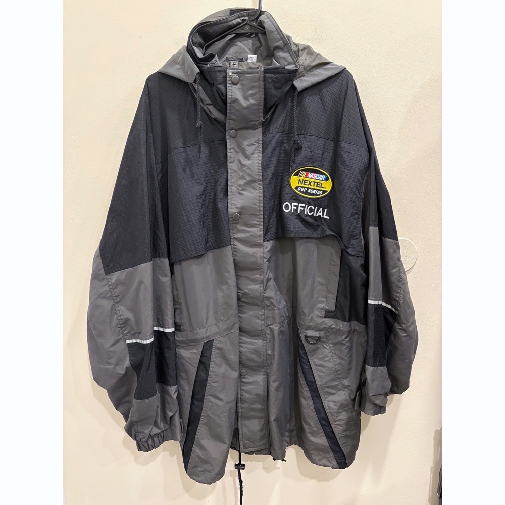 Cintas NASCAR Nextel Cup Series Official Jacket Gray Black XL Windbreaker Racing